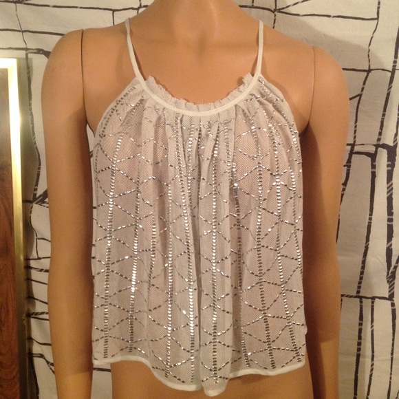 NWT Free People Glittering Mint Mesh Tank Top - Picture 3 of 3